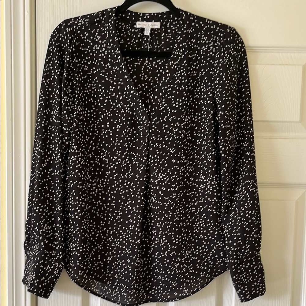 Black and White Polka Dot Women's Top